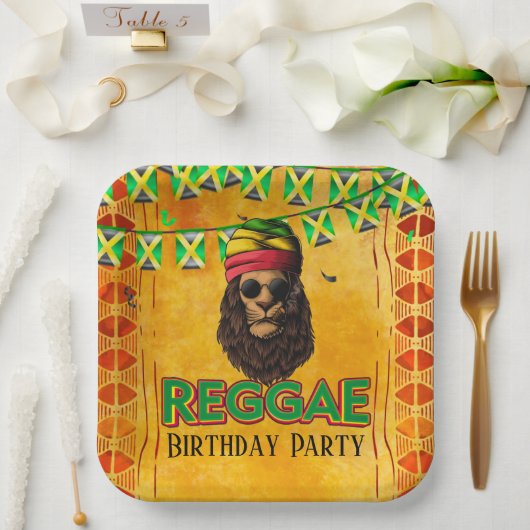 Assiettes En Carton Reggae Jamaican Birthday Party (Mariage)