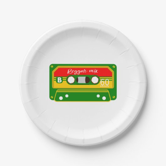Assiettes En Carton Réggae mixer cassette rétro (Devant)