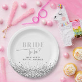 Assiettes En Carton REGINA Silver Sequins Mariée pour être Douche (Fête)