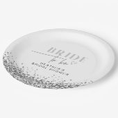 Assiettes En Carton REGINA Silver Sequins Mariée pour être Douche (Angle)