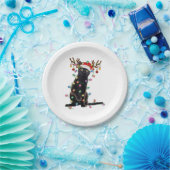Assiettes En Carton Reindeer Chat Noir Feux de Noël Drôle Chat Amour (Fête)