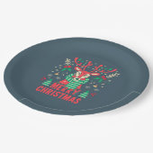 Assiettes En Carton Reindeer Christmas Paper Plate (Angle)