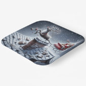 Assiettes En Carton Reindeer Mishap sur un toit neigeux (Angulaire)