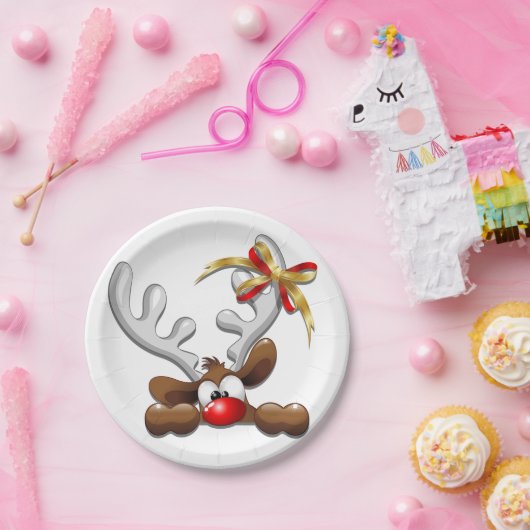 Assiettes En Carton Reindeer Puzzled drôle Caractère de Noël (Fête)
