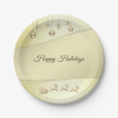 Assiettes En Carton Reindeer Sleigh Christmas Ball Plaque en papier de (Devant)