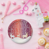 Assiettes En Carton Reindeer Snowy Plaque en papier de vacances (Fête)
