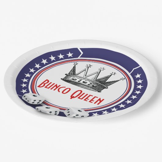 Assiettes En Carton Reine Bleue Bleue Rouge (Angle)