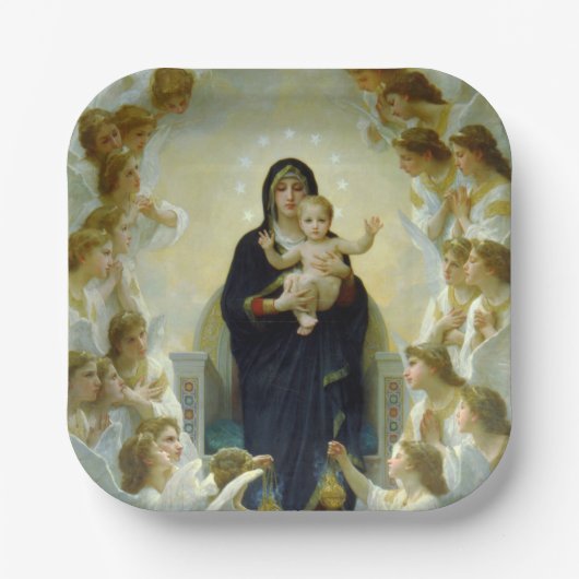 Assiettes En Carton Reine des Anges (par Bouguereau) (Recto)
