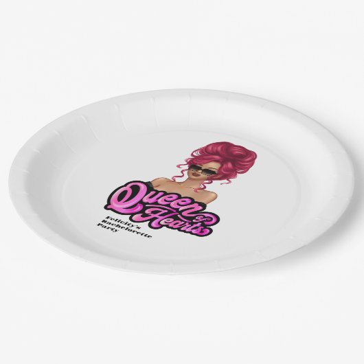 Assiettes En Carton Reine des Coeurs (Angle)