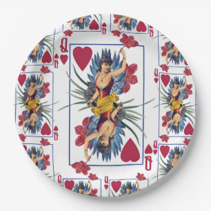 Assiettes En Carton Reine des coeurs et des fleurs