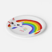 Assiettes En Carton Rejoignez la fête, Cat Cute Rainbow Papier Plaque (Angle)