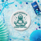 Assiettes En Carton Relax Rien N'Est Sous Contrôle Sloth Yoga (Fête)