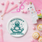 Assiettes En Carton Relax Rien N'Est Sous Contrôle Sloth Yoga (Fête)