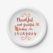 Assiettes En Carton remerciant et reconnaissant l'action de grâce (Devant)