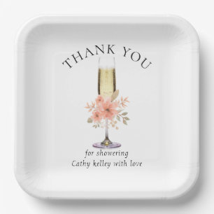Assiettes En Carton Remerciement de Baby Shower Brunch et Bulles 9"Car