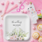 Assiettes En Carton Remerciement Mariage Gentil Lys Calla Blanc Roses (Fête)