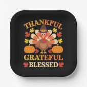 Assiettes En Carton Remerciements à la Turquie béni Thanksgiving (Recto)