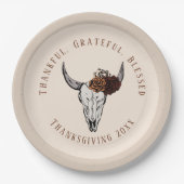 Assiettes En Carton Remerciements à l'Occident béni Thanksgiving (Devant)
