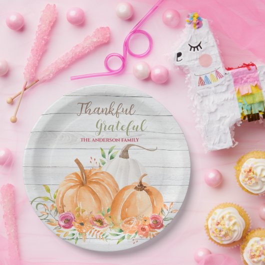 Assiettes En Carton Remerciements | Aquarelle Citrouille automne autom (Fête)