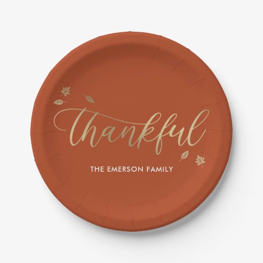 Assiettes En Carton Remerciements Automne Thanksgiving Party Plaques (Devant)