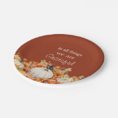 Assiettes En Carton Remerciements Citrouille d'Action de grâces Feuill (Angle)