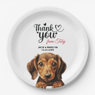 Assiettes En Carton Remerciements de mariage teckel