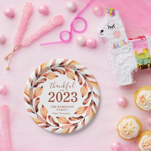 Assiettes En Carton Remerciements Feuilles d'automne personnalisées Th (Fête)