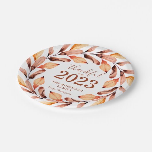 Assiettes En Carton Remerciements Feuilles d'automne personnalisées Th (Angle)