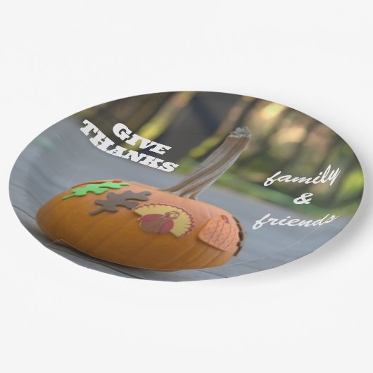 Assiettes En Carton Remerciements La Turquie Remercie Citrouille (Angle)