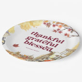 Assiettes En Carton Remerciements | Monogramme d'action de grâces d'au (Angle)