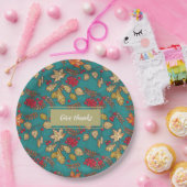 Assiettes En Carton Remerciements Pays Motif Feuille Thanksgiving (Fête)