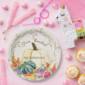 Assiettes En Carton Remerciements Remerciements Citrouille Harvest Feu (Fête)