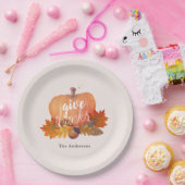 Assiettes En Carton Remercier Les Feuilles D'Automne Citrouilles Roses (Fête)