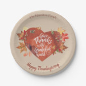 Assiettes En Carton Remerciez Gratusement Thanksgiving Brown (Devant)