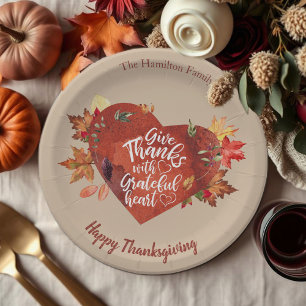 Assiettes En Carton Remerciez Gratusement Thanksgiving Brown