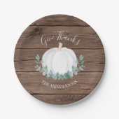 Assiettes En Carton Remerciez le Citrouille Thanksgiving (Devant)