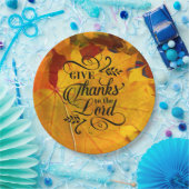 Assiettes En Carton Remerciez le Seigneur de belles feuilles d'automne (Fête)