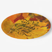 Assiettes En Carton Remerciez le Seigneur de belles feuilles d'automne (Angle)