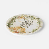 Assiettes En Carton Remerciez le Seigneur Fleurs d'automne Citrouilles (Angle)