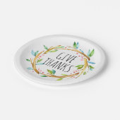 Assiettes En Carton Remerciez texto mignon Thanksgiving Wreath (Angle)