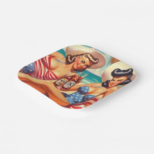 Assiettes En Carton Remorques d'été rétro (Angulaire)