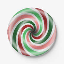Remous rouge et vert de menthe poivrée plaque à