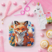 Assiettes En Carton Renard à fleurs (Fête)