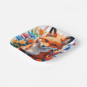 Assiettes En Carton Renard à fleurs (Angulaire)