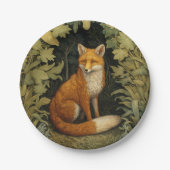 Assiettes En Carton Renard dans la forêt, style Art nouveau (Devant)
