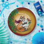 Assiettes En Carton Renard de Noël (Fête)