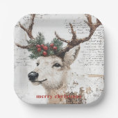 Assiettes En Carton Renard de Noël rustique (Recto)