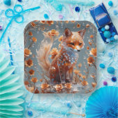 Assiettes En Carton Renard en verre rouge mignon Imaginaire (Fête)