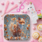 Assiettes En Carton Renard en verre rouge mignon Imaginaire (Fête)