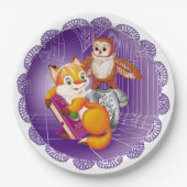Assiettes En Carton renard et hibou (Devant)